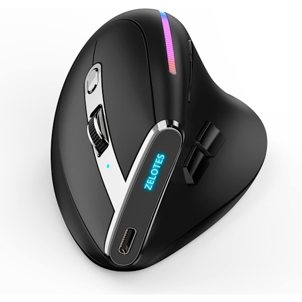 Trådløs Bluetooth Ergonomisk Vertikal Mus Programmerbare Tilpassede Knapper Indbygget Hukommelse USB Computermus til Kontor Spil Højre Hånd PC Mus