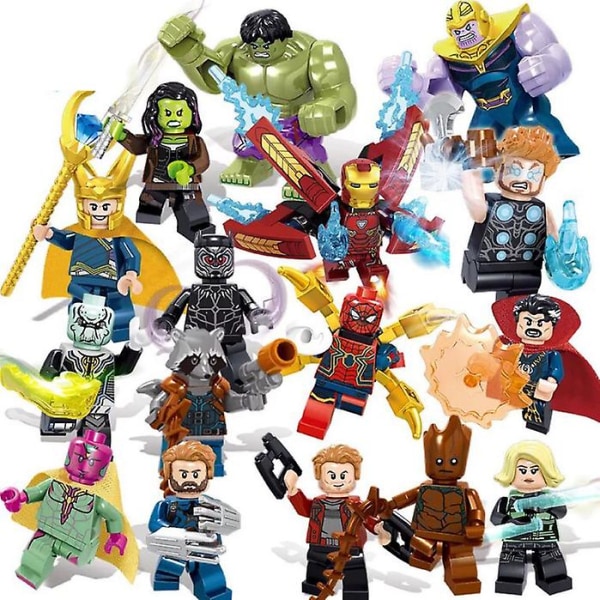 16 stk Super Heroes Fit Lego Avengers Infinity War Mini figurer