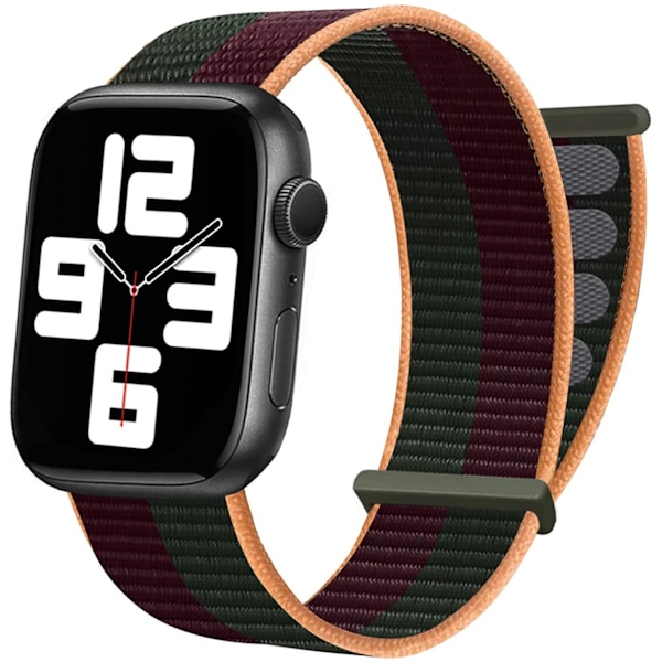 Nylon Watch Band Kompatibel med Apple Watch 7 Bands 38mm 40mm 42mm Erstatning til iWatch Series SE/6/5/4/3/2/1, Justerbar Elastisk Åndbar Rem