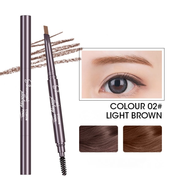 Eyebrow Pencil & Brush Fine Brow Definition Shaper Double Head Waterproof Liner