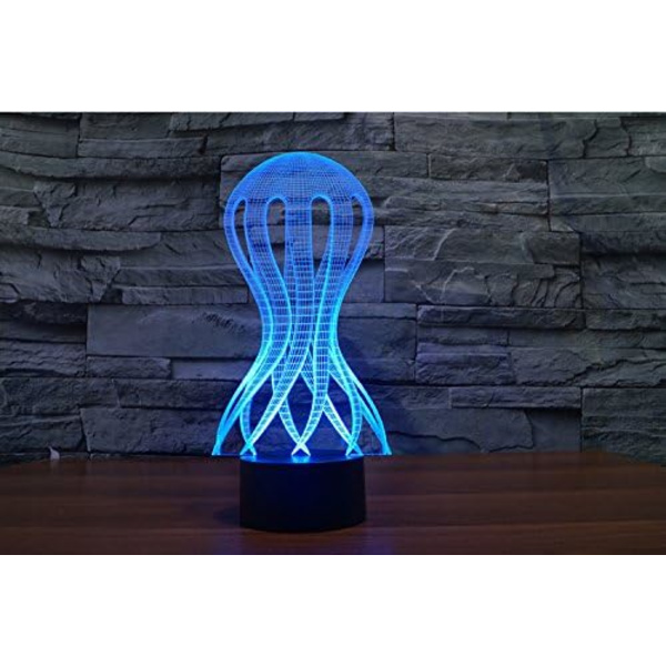 3D Havsmaneter Fjärrkontroll 16 Färger Nattlampor Illusion Akryl LED Bord Sängbordlampa Barn Sovrum Skrivbordsdekoration Födelsedagspresenter Leksak