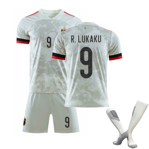 Euro 2021 Belgia Vieras  Lapset Aikuiset Jalkapallo Jalkapallopaita Trainin Paita Puku No.9 R.LUKAKU 20