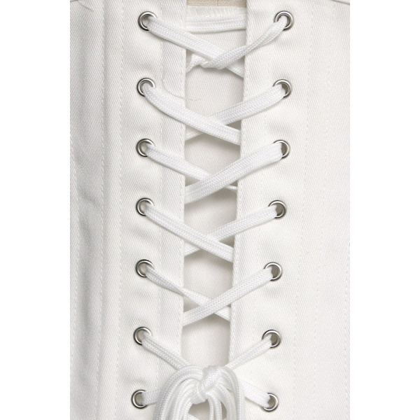 Kvinders 26 Stålbenet Bomuld Lang Torso Timeglas Kropsshaper Korset white M