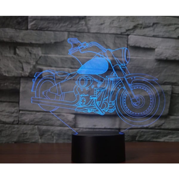 3D Motorcykel Fjärrkontroll 16 Färger Nattlampor Illusion Akryl LED Bord Sänglampa Barn Sovrum Skrivbords Dekoration Födelsedagspresenter Leksak för Barn