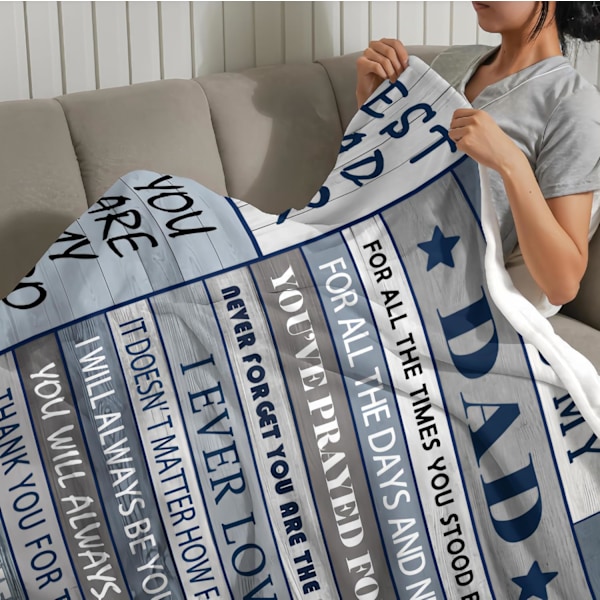 Far Gaver fra Datter/Søn Tæppe 100*150cm, Fars Fødselsdagsgave, til Far, Fødselsdagsgave til Far, Blødt Flanell Fleece Tæppe 100*150cm