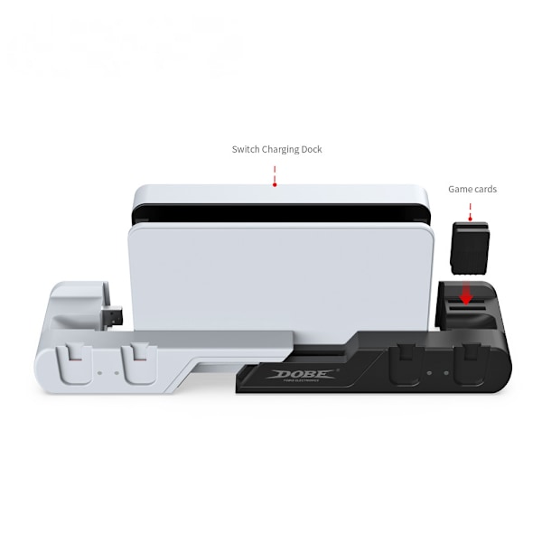 Laddningsstation för Switch-kontroller, kompatibel med Nintendo Switch & OLED-modell Joy-Cons, laddningsställ för Nintendo Switch Joycon