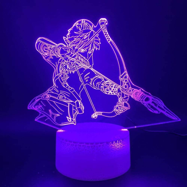 3D Nattlampa Led Nattlampa Spel The Legend of Zelda Link Figur Nattlampa Hembelysning Födelsedagspresent för Barn Sovrum 3D Lampa Pojke B1116-368