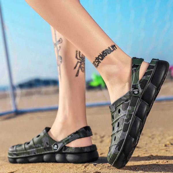 Hage Clogs for menn og kvinner, sommer sandaler, lette, sklisikre, sportssko for unisex voksne, tresko for basseng, strand, hage, kjøkken, dusj Black 9inch 8.5 Women/7.5 Men