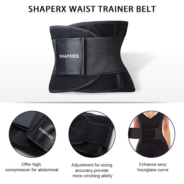Kvinder Talje Træner Slet Bælte Mave Kontrol Talje Trimmer Slankende Mavebånd Shaper Black XL