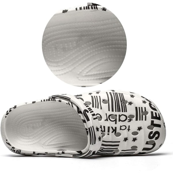 Trädgårdsskor för män och kvinnor, sommarsandaler, lätta, halkfria promenadskor, unisex, vuxna, träskor för pool, strand, trädgård, dusch White 10.25inch 6 Women/5.5 Men