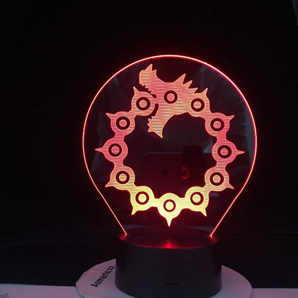Anime Lampe Illusion Lys LED Natlampe Escanor De Syv Dødelige Synder Ban Meliodas Dragen Wraith Ræv Griskhed OSO Grizzly 3D til Børn