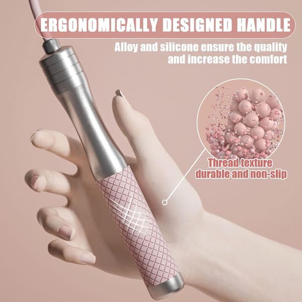 𝐒𝐩𝐞𝐞𝐝 𝐉𝐮𝐦𝐩 𝐑𝐨𝐩𝐞 𝐟𝐨𝐫 𝐅𝐢𝐭𝐧𝐞𝐬𝐬 - 𝐇𝐨𝐩𝐩𝐞𝐫𝐞𝐩 𝐟𝐨𝐫 𝐝𝐚𝐦𝐞𝐫 𝐨𝐠 𝐡𝐞𝐫𝐫𝐞𝐫, 𝐭𝐫𝐞𝐧𝐢𝐧𝐠 𝐦𝐞𝐝 𝐣𝐮𝐬𝐭𝐞𝐫𝐛𝐚𝐫 𝐥𝐞𝐧𝐠𝐝𝐞 𝐨𝐠 𝐥𝐞𝐠𝐞𝐫𝐢𝐧𝐠 𝐨𝐠 𝐬𝐢𝐥𝐢𝐤𝐨𝐧 𝐇 PinkWeighted