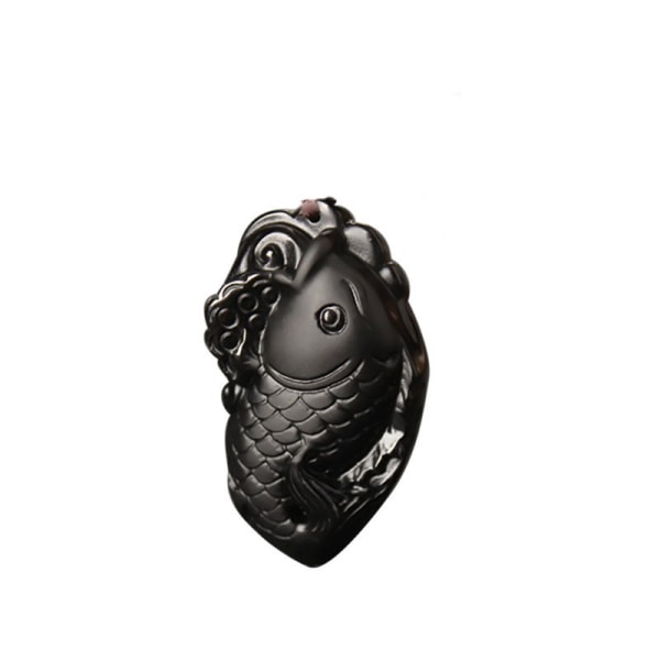 Naturligt Obsidian fiskhalsband Amuletthänge för wen eller kvinnor