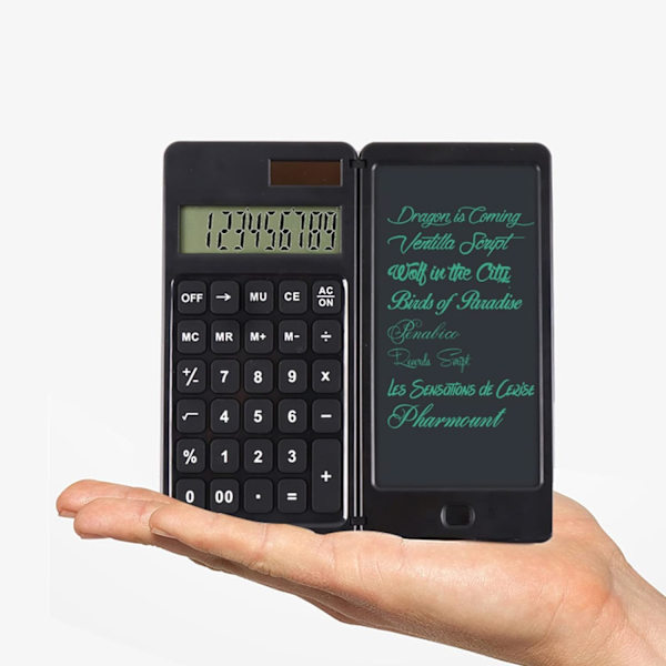 Kalkulator, Standard Funksjon Skrivebords Kalkulator 12-sifret Kalkulator med 6,5 Tommers LCD Skrivetavle, Sol og Batteri 161MM