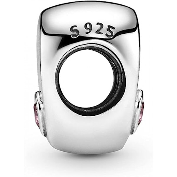 Smyckesdotter Hjärtberlock - Rosa kubisk zirkonia Hjärtberlock Charm Armband - Sterling Silver, Ingen låda