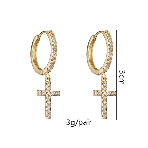 2PCS Plated Small Hoop Earrings With Charms | Cubic Zirconia Hoop Earrings for Women Teen Girls (15mm)