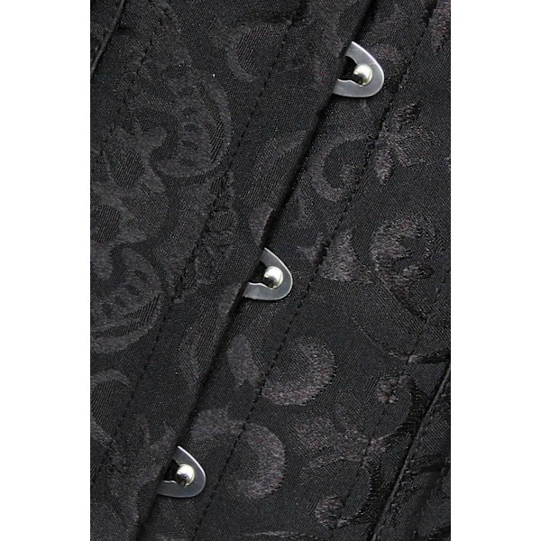 Kvinders 26 Stålbenet Bomuld Lang Overkrop Timeglas Kropsshaper Korset Satin Black 3XL