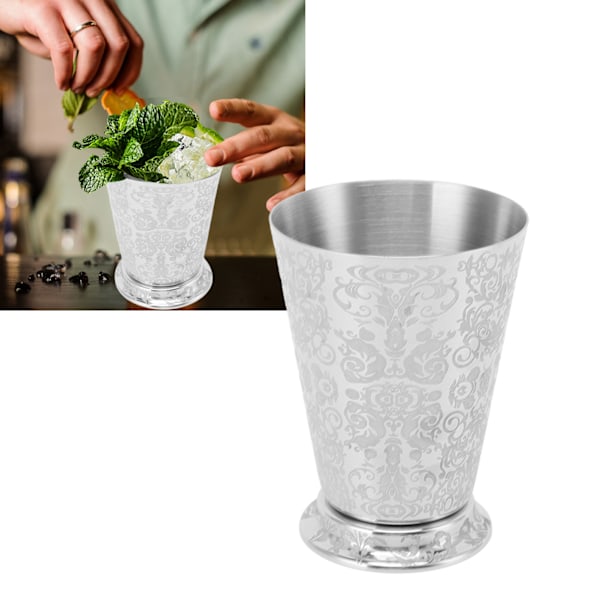 Cocktail-drikkekopp i 304 rustfritt stål med sølvfinish, Moskva Mule-krus for barer, hjemmemønsterutskjæring Totem