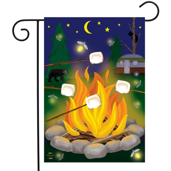 SAYTAY Campfire S'mores Summer Garden Flag Camping ulkona 12,5" x 18"