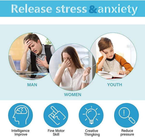 12-sidet Fidget Cube, Multifunktionelt Sanse-Fidgetlegetøj til Børn og Voksne, Stress- og Angstdæmpende Cube til ADD, ADHD, OCD, Autisme, black