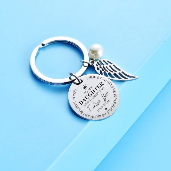 Til min datter nøkkelring fra pappa mamma inspirerende gave aldri glem at jeg elsker deg for alltid bursdagsgave eksamensgaver (til min datter fra mamma