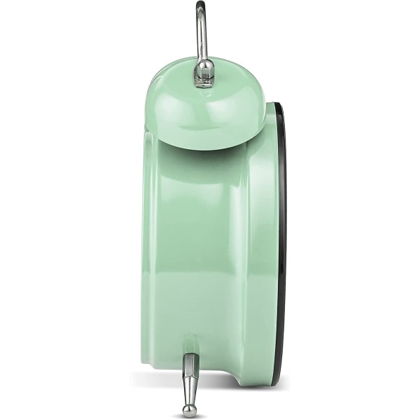 Analog väckarklocka 4" Twin Bell Grön Tyst, icke-tickande kvartsbatteridriven extra högt med bakgrundsbelysning för nattduksbord Vintage Retro(Grön)