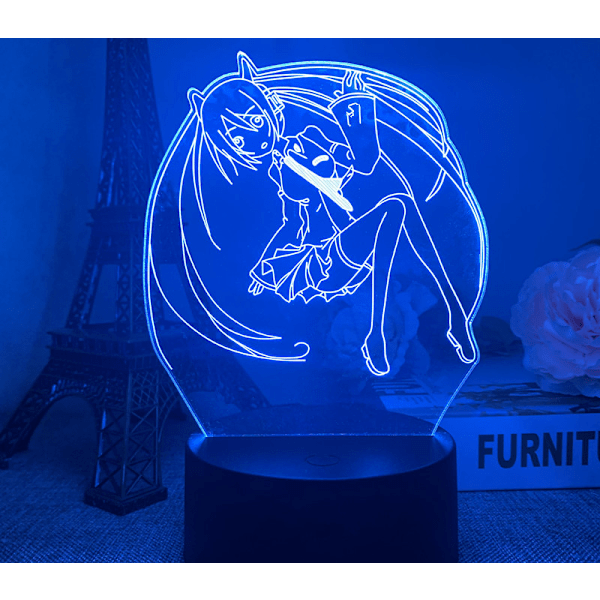 3D Xiaoye Hatsune Miku Anime-serie USB Creative Gave Bureaulamp A3 Zwart Touch Afstandsbediening 16 Kleuren