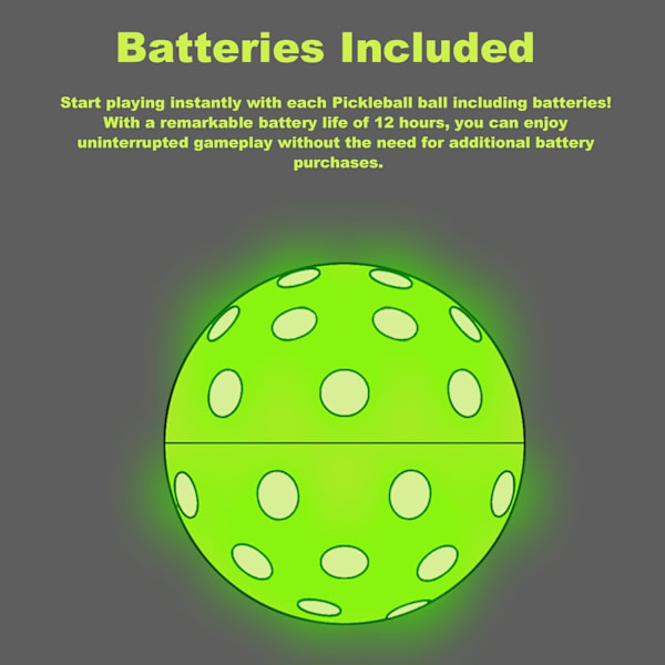 Pickleballbollar som lyser i mörkret: LED-upplysta pickleballbollar, USAPA-standard utomhus 40 hål picklebollar med grönt ljus 4-pack LED-upplysta picklebollar