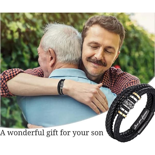 Til Min Mand, Uendeligheds Læderarmbånd Mand Gave fra Kone Jeg Elsker Dig For Evigt og Altid Armbånd Kæreste Jubilæum Fødselsdag