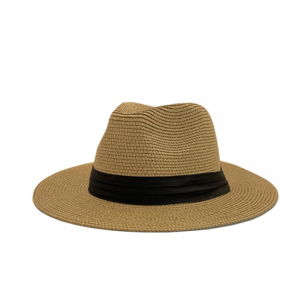 Dame strå Fedora hatte Kort skygge Beach Sun Trilby Hat til mænd Pakbar Roll Up Panama sommerhat