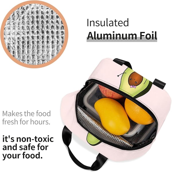 Avocado Girl Frokostboks Rejsetaske Picnic Tasker Isoleret Holdbar Indkøbspose Genanvendelige Vandtætte Tasker Til Mand Kvinde Avocado Girl One Size