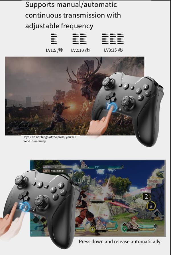Til Nintendo Ns Switch Pro Håndtag Apple Computer Trådløs Bluetooth Mobiltelefon 2.4G Spilhåndtag Blue