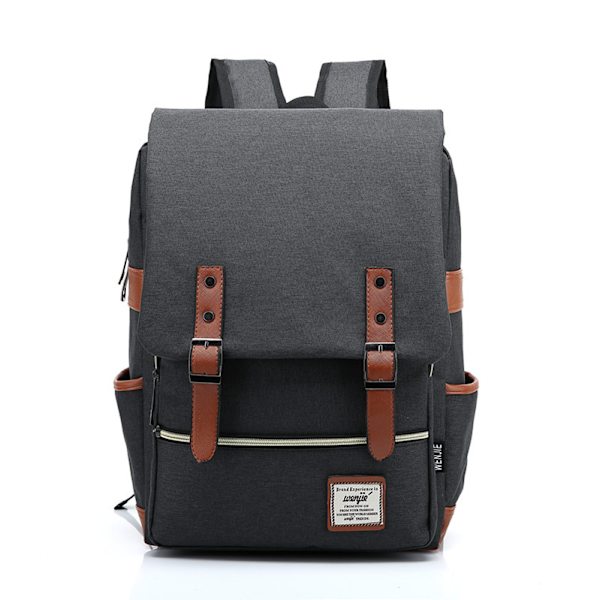 Personoitu retro miesten ja naisten ulkoilukanvas suuri matkareppu muotireppu Dark Gray L