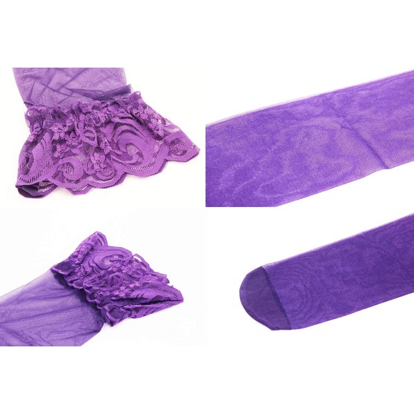 AVEKI Lovable Sexy Long Tube silkkisukat 8cm 2 paria, violetti