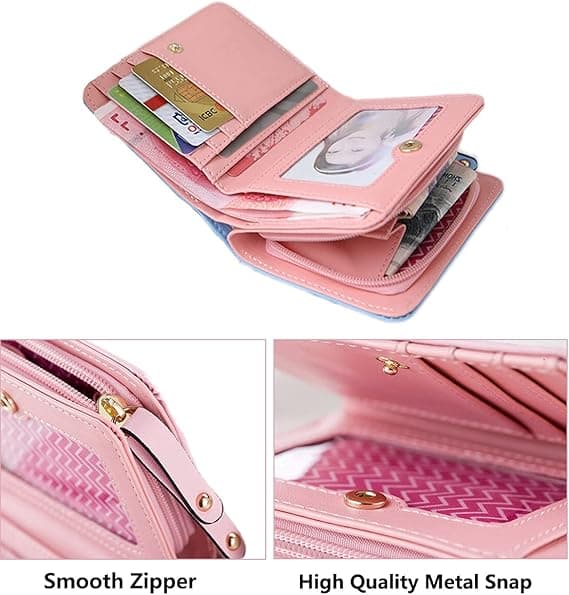Sød Kattepung til Kvinder, Bifold Tegnebog Clutch Taske pink