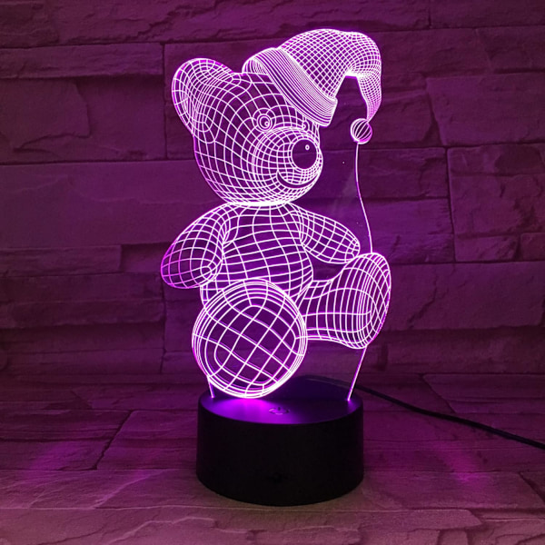 Uruzuo Glædelig Jul Træ Julemand 3D Illusion Natlys Legetøj Snemand Lampe, Skrivebord Julelys Fødselsdag Dekorationer Gaver Fest Værelse Dekoration