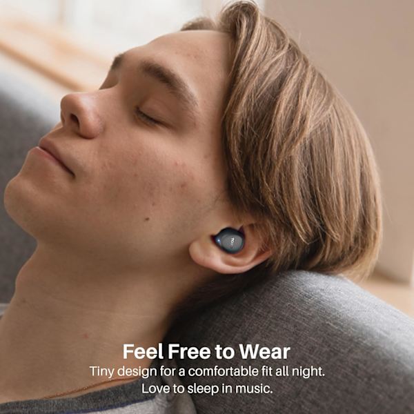 A1 Mini trådløse ørepropper Bluetooth 5.3 i øret Lettvekt hodetelefoner Innebygd mikrofon, IPX5 Vanntett, Immersive Premium Sound Langdistanse Con Black
