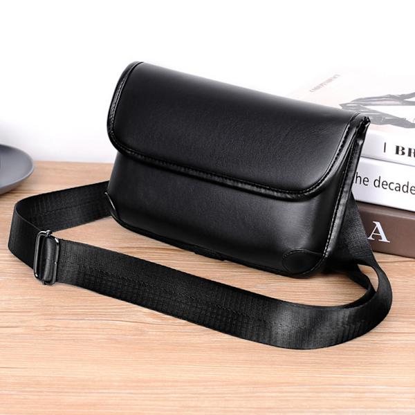 Miesten olkalaukku, ulkokäyttöön sopiva PVC-minilaukku puhelimille ja lompakolle, yksi koko Black