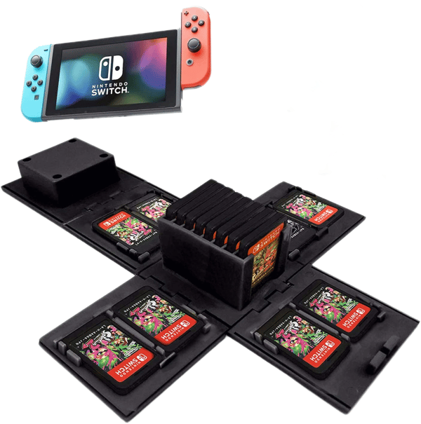 Sammenfoldeligt spilkortetui til Nintendo Switch-spilkort, med 16 kortpladser (Zelda Sort A)