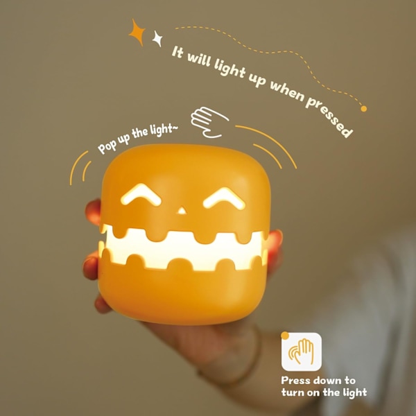 Kurpitsa Yövalo Paristoilla, Kurpitsa Jack O Lantern Latautuva, Langaton Himmennettävä Uutuus Lastenhuoneen Lamppu Ajastimella, Koti Sisustuslahja