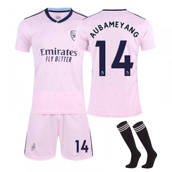 22-23 Arsenal 2 Bortalagströja Set Barn Vuxna Fotbollströja Träningströja Set No.14 AUBAMEYANG XS