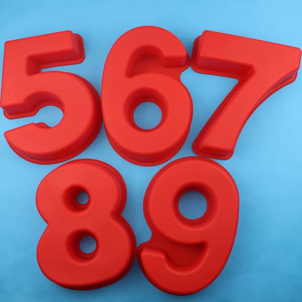 10 tommer 3D store silikone tal kageforme. Gør-det-selv bageform. Fødselsdag-9 stk.