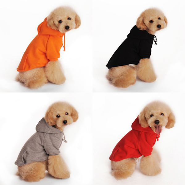 Hundehættetrøje Hunde Tøj Sweater med Hat, Kæledyr Vintertøj Varm Hættetrøje Frakke Sweater til Hvalp Chihuahua (grå) L