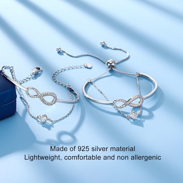925 Silver Twist Bangle Elegant Layered Adjustable Hypoallergenic Silver Jewelry Bracelets