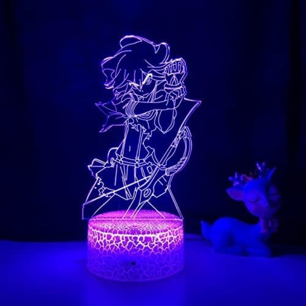 Anime Kill La Kill LED Natlampe til Soveværelsesindretning Lys Fødselsdagsgave Manga Kill La Kill 3D Bordlampe Akryl