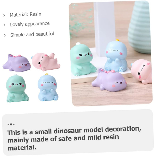 Cabilock 4stk Små Dinosaur Ornamenter Dekor Dinosaur Figurer Mini Dinosaur Ornament Dinosaur Statuer