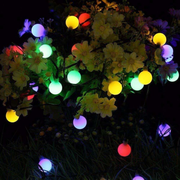 Fairy Lights -akku, 7M 50 LED Globe String Lights, Fairy Light -akku vedenpitävä sisätiloihin, ulkokäyttöön, joulu (monivärinen)