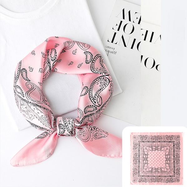 Kvinners Silke Touch Skjerf Medium Square Satin Bandana Gave Til Kjæreste, Rosa
