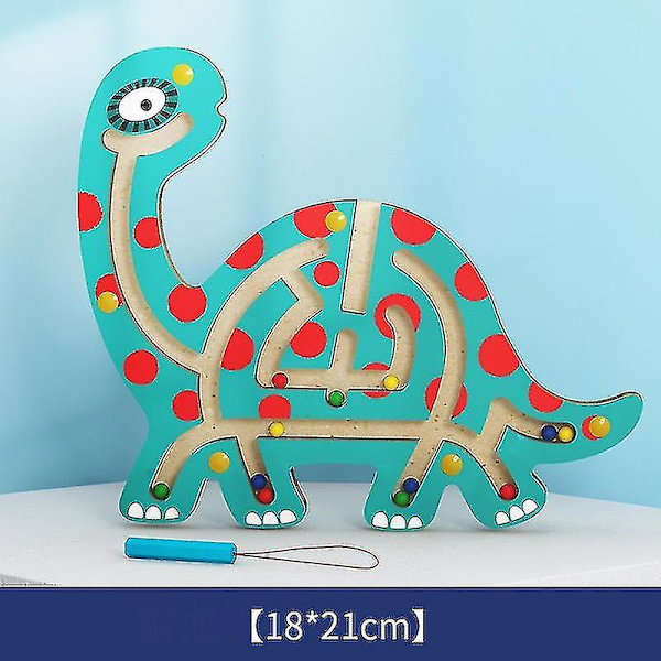 Kid Montessori Tidlig Læring Pædagogisk Legetøj Træ Magnetisk Dyr Maze Puslespil Gå Perler Labyrint Børn Legetøj