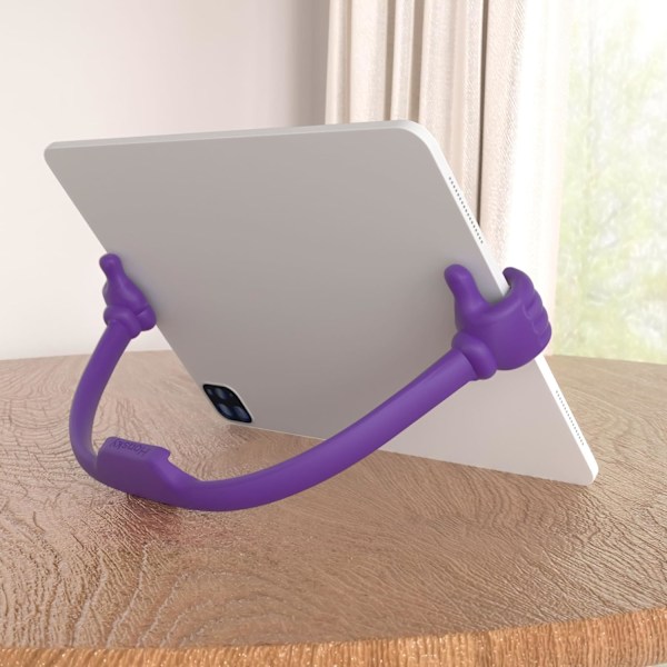 Thumbs Up 2-pak Tablet Stand, Tablet Display Stand Holder til skrivebord, Tablet Stand Kompatibel med iPad-serien, Samsung Galaxy Tabs Purple/Yellow Plus